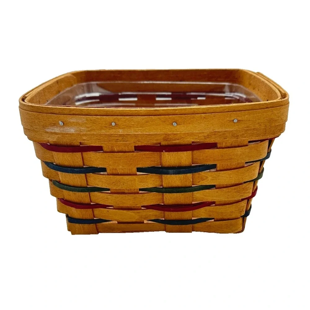 Longaberger Basket W Plastic Liner/Square/Signed 1993 Shades Of Autumn +-8